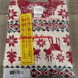 Hanna Andersson Dear Deer Fair Isle Long Sleeve Top and Bottom Pajamas 6-7